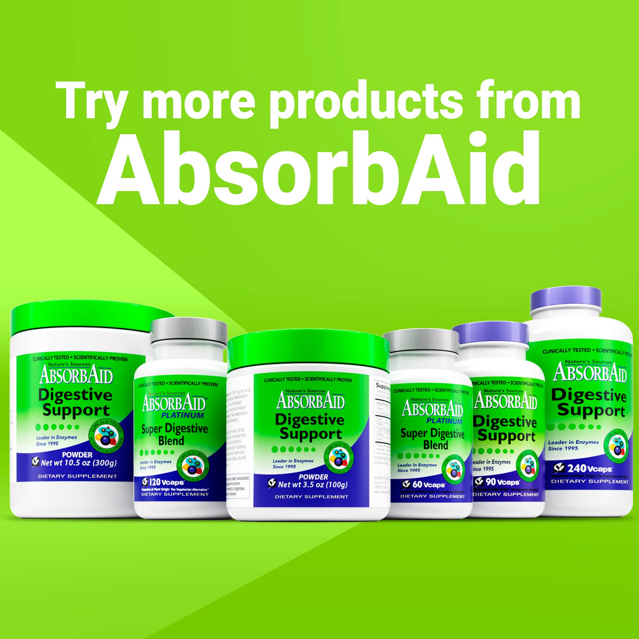 AbsorbAid Digestive Enzymes 100 Grams, Proven to Increase Vital Nutrient Absorption by up to 71%