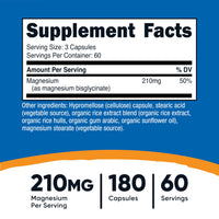 Thumbnail for Nutricost Magnesium Glycinate Capsules (180 Capsules, 210 mg Per Serving) - Magnesium Glycinate Supplement for Gentle Absorption