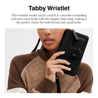 Thumbnail for COACH Polished Pebble Tabby Wristlet Black One Size