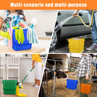 Thumbnail for Mifoci 4 Pcs Plastic Bucket 5 Quart Square Cleaning Bucket Utility Small Pail with Handle for House Cleaning Storage Livestock Feeding Car Washing (Yellow,Blue,Green,Orange)