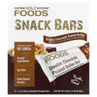 Thumbnail for California Gold Nutrition Foods, Double Chocolate Peanut Butter Flavor Bars, 12 Bars, 1.4 oz (40 g) Each