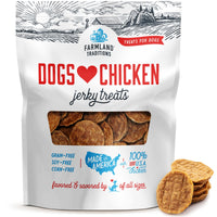 Thumbnail for Farmland Traditions Dogs Love Chicken Jerky Dog Treats with Only 3 Ingredients and No Fillers, 6 Ounce Bag