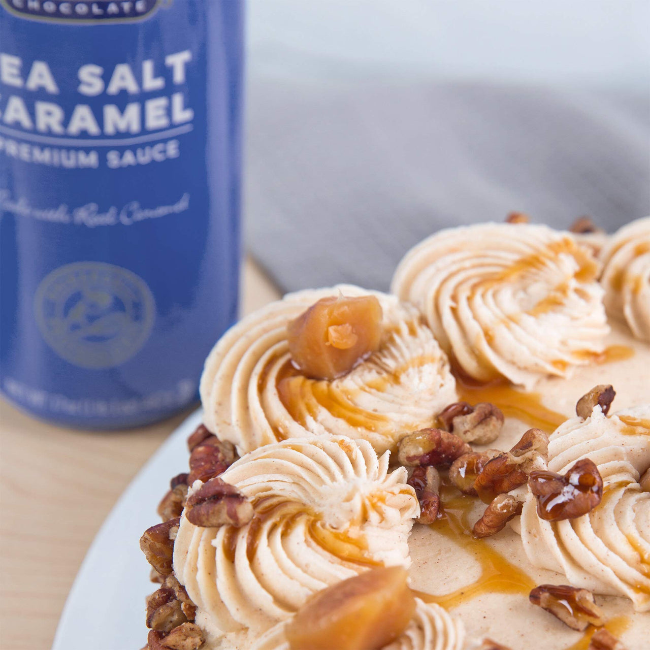 Ghirardelli Chocolate, Caramel, White Chocolate and Sea Salt Caramel Flavored Sauce 16 oz Bottles (Pack of 4) with Ghirardelli Stamped Barista Spoon