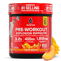 Thumbnail for Six Star Pre-Workout Explosion, Peach Mango (30 Servings) - Preworkout Energy Powder Supplement for Men & Women - Pre Workout Drink Mix with Creatine & Beta Alanine - Sports Nutrition Products