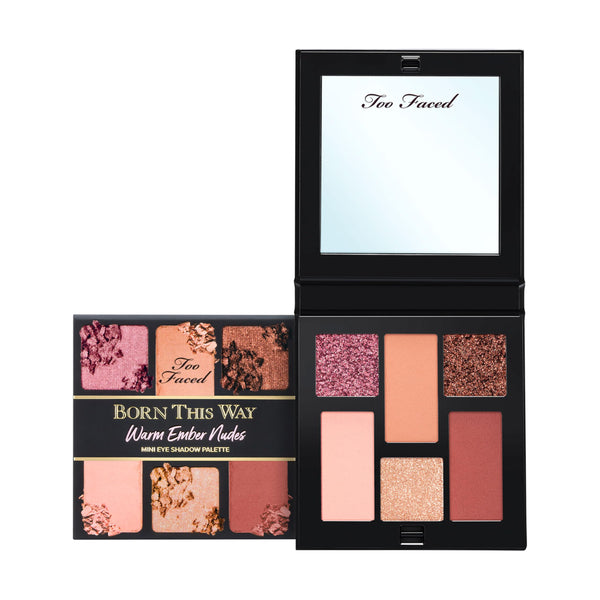 Too Faced Born This Way Natural Nudes Mini Eye Shadow Palette | High Pigment + Shimmer, 0.2 oz. Warm Ember Nudes