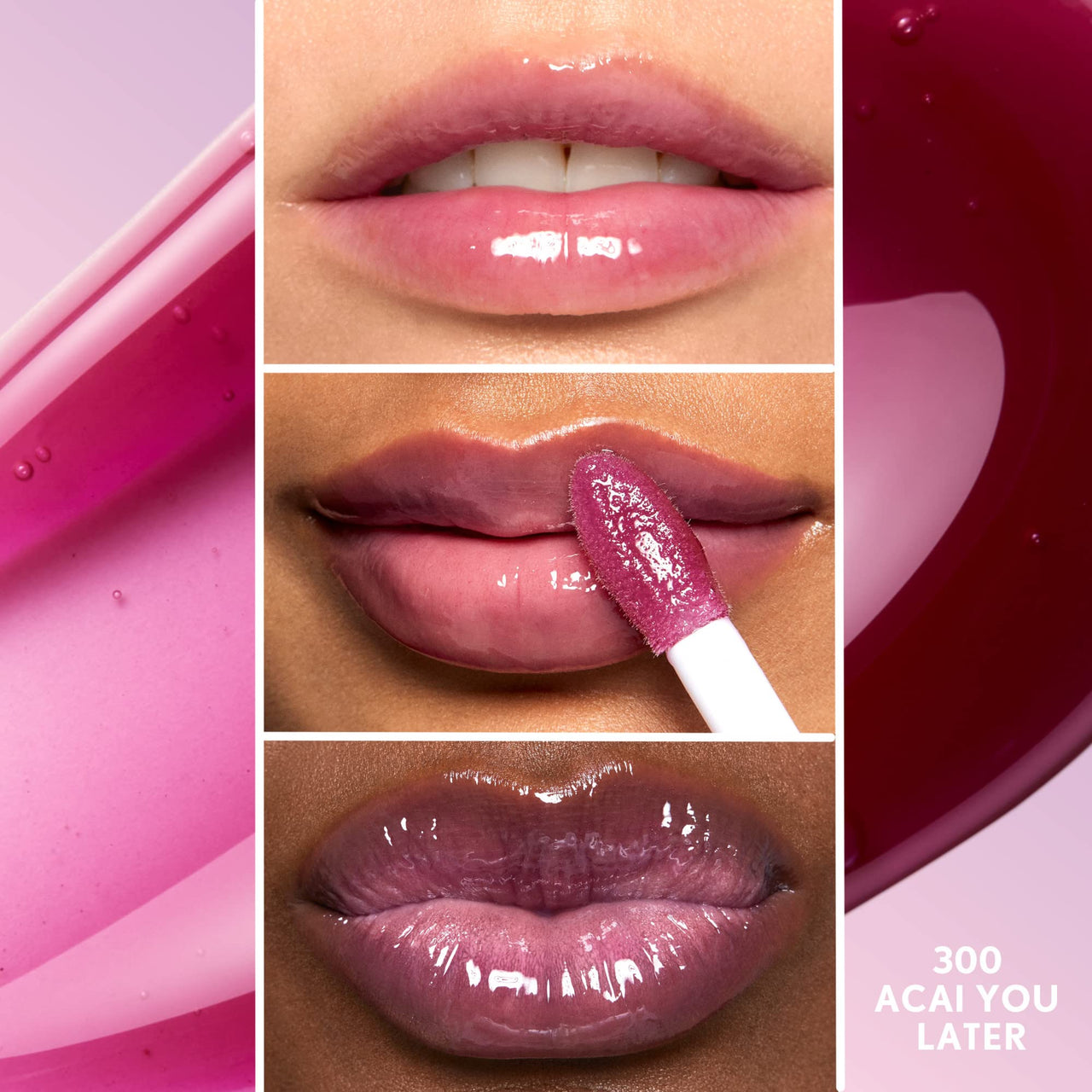 COVERGIRL Clean Fresh Yummy Lip Gloss, Sheer, Natural Scents, Vegan Formula - 300 Acai You Later, 0.33 fl oz