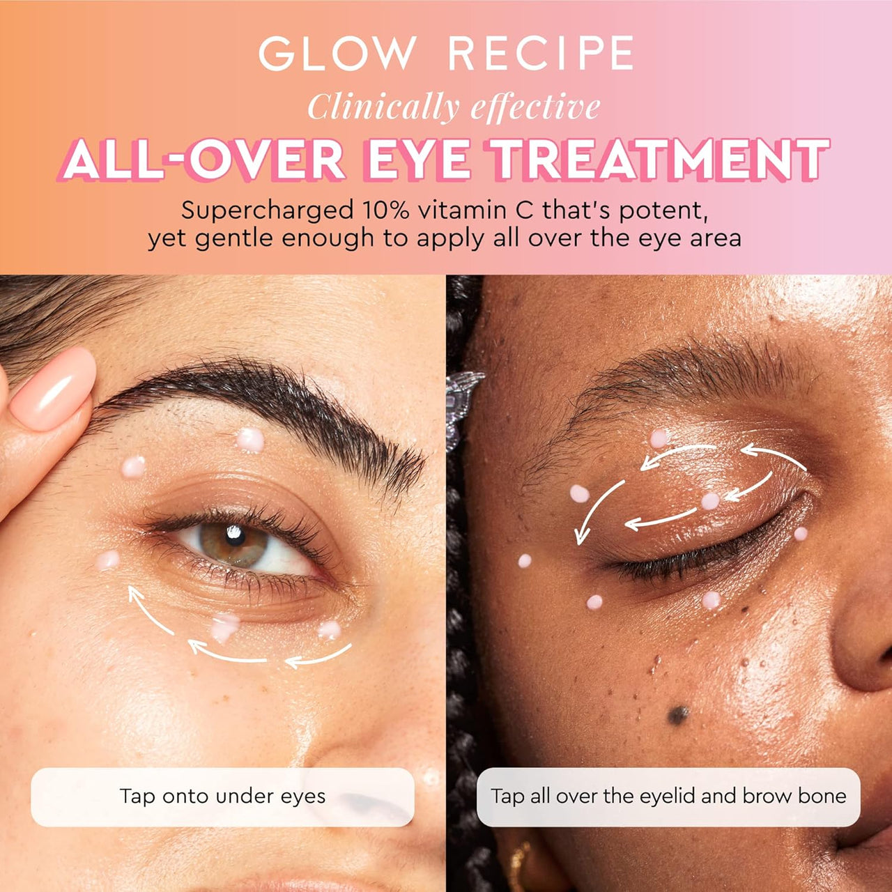 Glow Recipe Guava Vitamin C Bright Eye Gel Cream, Hydrating Under Eye Cream