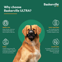 Thumbnail for Baskerville ULTRA Muzzle - Patented Humane Design, Breathable, Dog can Pant and Drink, Adjustable, Padded, Training Muzzle for Medium-sized Dogs, Prevents Biting, Wildlife Scavenging (Size 4, Black)