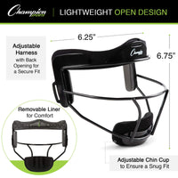 Thumbnail for Champion Sports Steel Softball Face Mask - Classic Fielders Masks for Youth - Durable Head Guards - Premium Sports Accessories for Indoors and Outdoors - Pink