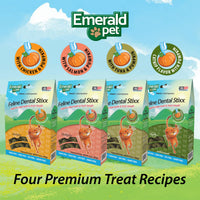 Thumbnail for Emerald Pet Feline Dental Stixx — Tasty and Crunchy Cat Sticks with Pumpkin for Digestive Health — Natural Grain Free Treats for Clean Cat Teeth and Fresh Breath — Catnip, 3.6 oz