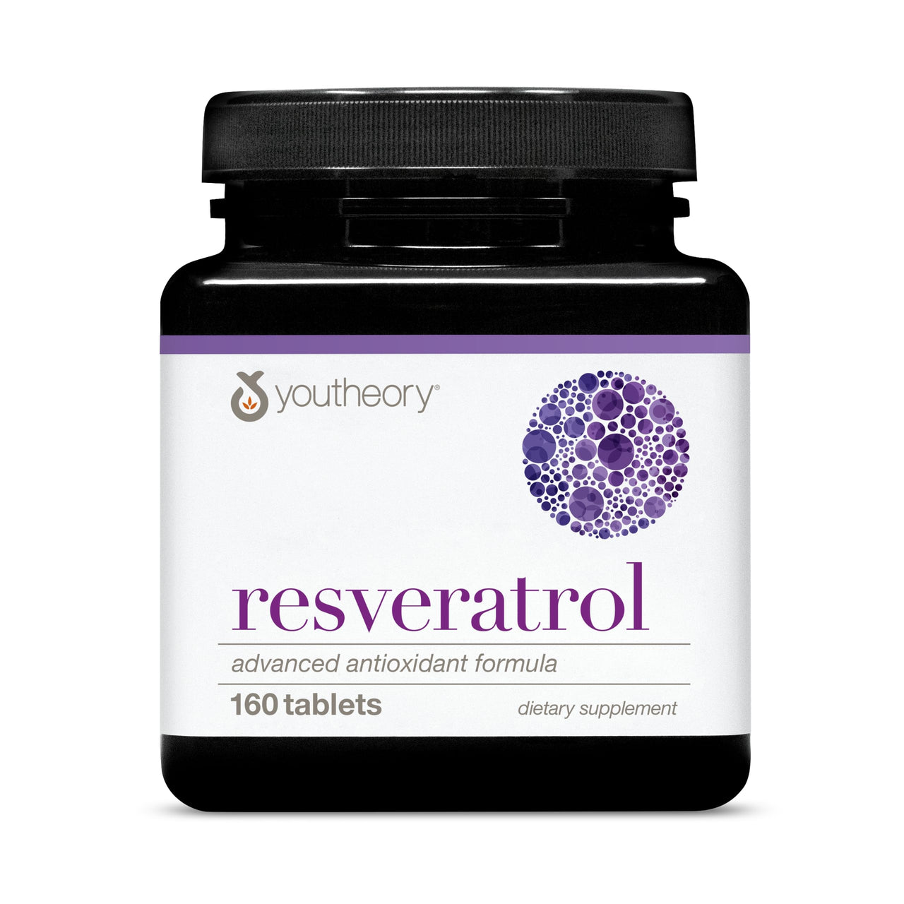 Youtheory Resveratrol Advanced Antioxidant Formula - Premium Antioxidant Supplement with Super-Fruit Blend - Contains ResVida - Dairy, Soy & Gluten Free - 160 Tablets