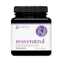 Thumbnail for Youtheory Resveratrol Advanced Antioxidant Formula - Premium Antioxidant Supplement with Super-Fruit Blend - Contains ResVida - Dairy, Soy & Gluten Free - 160 Tablets