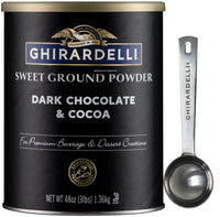Thumbnail for Ghirardelli Sweet Ground Dark Chocolate & Cocoa Powder, 3 Pound Can (Pack of 1) with Ghirardelli Stamped Barista Spoon