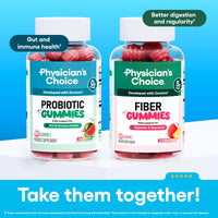 Thumbnail for Physician's CHOICE Probiotic Gummies with Vitamin D & Prebiotic Fiber - Sugar Free - 1B CFUs of Clinically Studied Probiotic - Supports Immune & Gut Health for Women & Men - Watermelon Flavor - 60CT