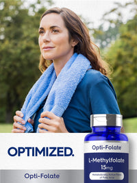 Thumbnail for Carlyle L Methylfolate 15mg | 120 Capsules | Value Size | Max Potency | Optimized and Activated | Non-GMO, Gluten Free Supplement | Methyl Folate, 5-MTHF | by Opti-Folate