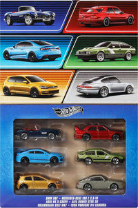 Thumbnail for Hot Wheels 1:64 Scale Die-Cast Toy Cars, Set of 6 European Vehicles with Elevated Deco (Styles May Vary)