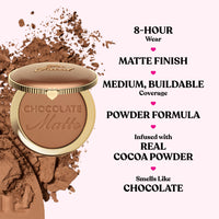 Thumbnail for Too Faced Chocolate Soleil Matte Bronzer | Long Lasting + Cruelty Free with a Matte Finish, 0.28 Ounce, Dark Chocolate