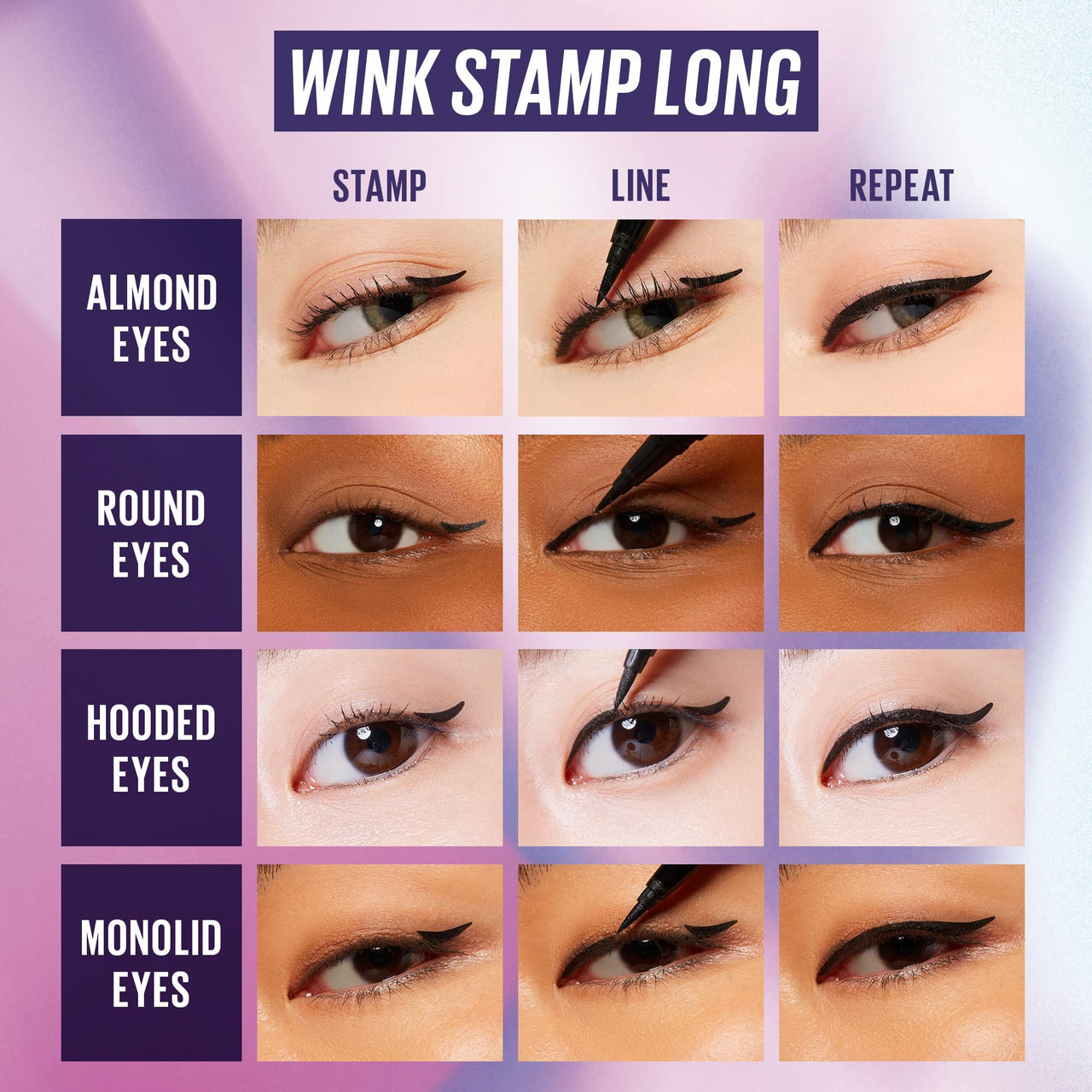 Kaja Winged Eyeliner Set - Wink Stamp Long | with Avocado Extract, Double-ended Wing, Smudge-Proof, Waterproof, Eye Irritation Tested, Long Lasting Pencil, Colorstay, Matte Finish, Cat Eye Look