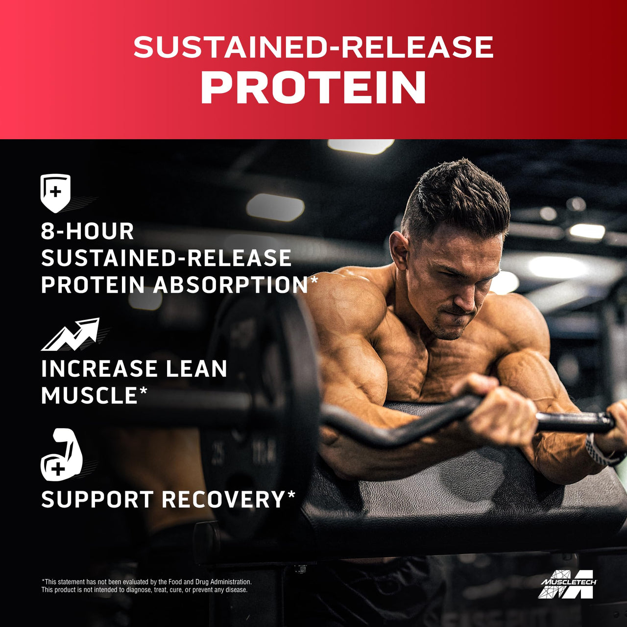 MuscleTech Platinum 8-Hour Protein Powder - 7 Premium Protein Sources with Whey & Casein Protein for Increased Lean Muscle, Strength & Improved Recovery - Vanilla Cake, 50 Servings
