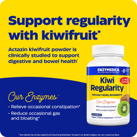 Thumbnail for Enzymedica Kiwi Regularity - Bowel Movement Supplement for Women & Men, Occasional Constipation Support, Reduces Gas & Bloating, Daily Digestion & Gut Health Support for Adults - 30 Chewable Tablets