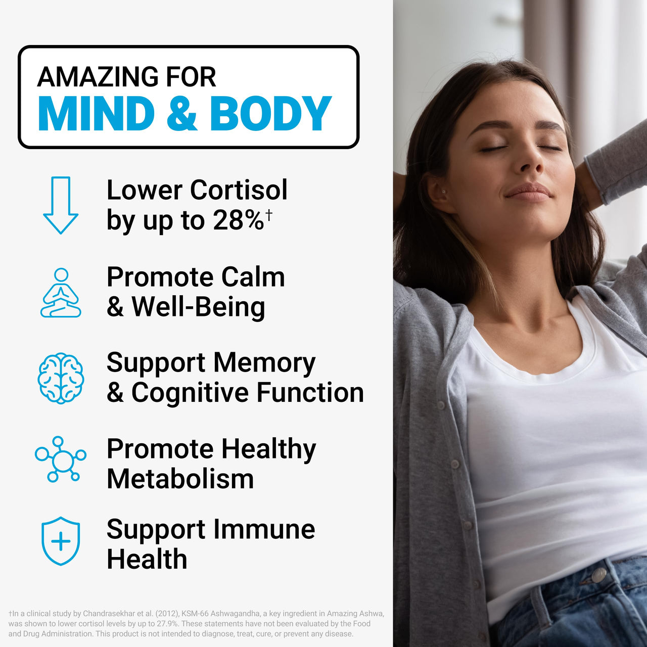 Force Factor Amazing Ashwa for Stress Relief, Memory, Focus, and Immune Support Health, Ashwaganda Supplement with KSM-66 Ashwagandha for Stress, 60 Soft Chews