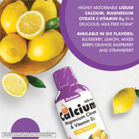 Thumbnail for Bluebonnet Nutrition Liquid Calcium Citrate Magnesium Citrate, Vitamin D3, Bone Health, Gluten Free, Soy free, milk free, kosher, 32 Servings, Lemon Flavor, 16 Fl Oz (Pack of 1)