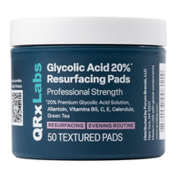 Thumbnail for QRxLabs Glycolic Acid Pads - 20% Resurfacing Pads AHA for Face & Body - Exfoliates Skin Surface and Reduces Appearance of Fine Lines and Wrinkles - Acne Treatment Clearing - Daily Pads - 50ct