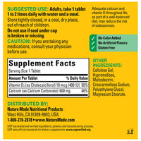 Thumbnail for Nature Made Calcium 600 mg with Vitamin D3, Dietary Supplement for Bone Support, 220 Tablets