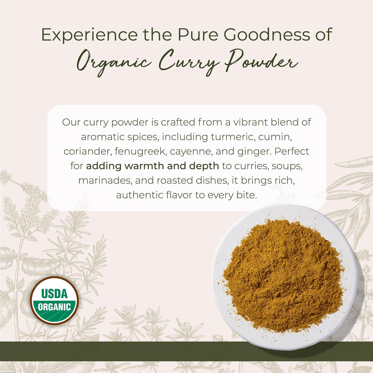 Starwest Botanicals Organic Curry Powder with Salt - Seasoning for Cooking, Spice Blend of Turmeric, Cumin, Coriander, Fenugreek, Cayenne, & Ginger, Certified Kosher, Non-GMO - Bulk 1 lb Bag