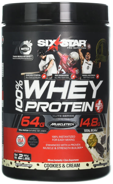 Image 1 of Whey Protein Powder | Six Star Whey Protein Plus | Whey Protein Isolate & Peptides | Lean Protein Powder for Muscle Gain | Muscle Builder for Men & Women | Cookies and Cream, 2 lbs (Package Varies)