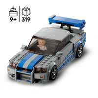 Thumbnail for Lego Speed Champions 2 Fast 2 Furious Nissan Skyline GT-R (R34) Set, Race Car Toy Model Building Kit for 9 Plus Year Old Boys & Girls, with Racer Minifigure, Collectible Gift for Kids 76917