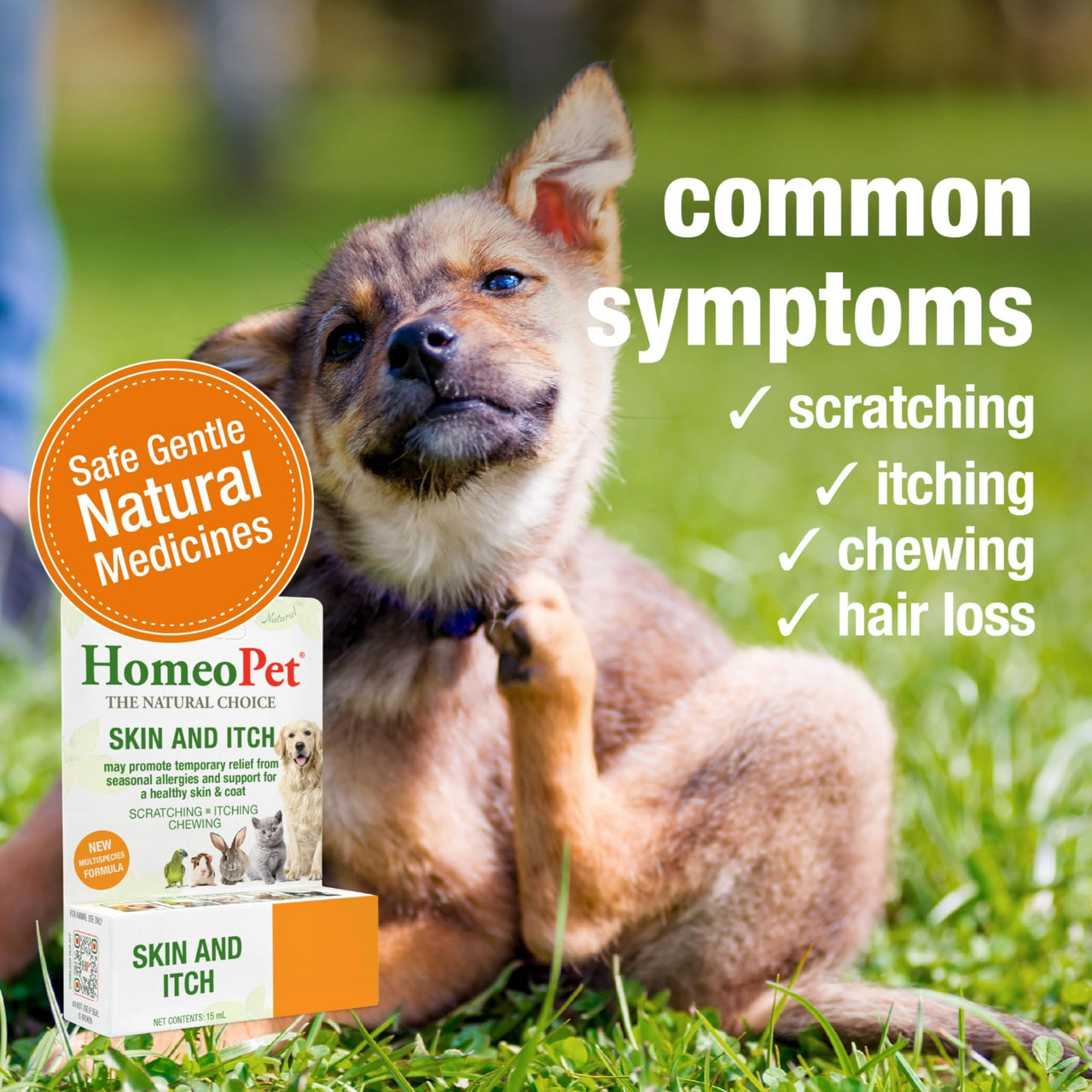 HomeoPet Skin and Itch, Safe and Natural Itch Relief for Dogs and Cats, Coat and Skin Soother for Pets, 15 Milliliters