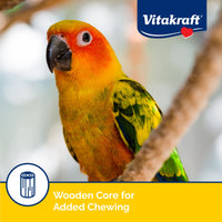 Thumbnail for Vitakraft Crunch Sticks Conure Treat 2 Sticks - Apple and Orange Flavor – Triple Baked for Crunch – with Added Vitamins and Minerals Natural with Wood Chew Center – Includes Cage Clip Holder