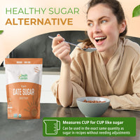 Thumbnail for Health Garden Date Sugar (16 OZ), Organic Date Sugar Sweetener, All-Natural Dried Ground Dates, Rich in Vitamins and Minerals, No Gluten, Non-GMO, Low Glycemic Sugar Substitute (1 LB pack of 1)