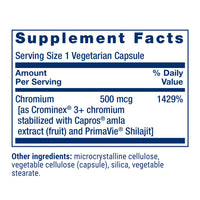 Thumbnail for Life Extension Optimized Chromium with Crominex 3+ 500 mcg, Metabolism Health, Healthy Balance, Vegetarian, Gluten Free, Non-GMO, 500 mcg, 60 Vegetarian Capsules