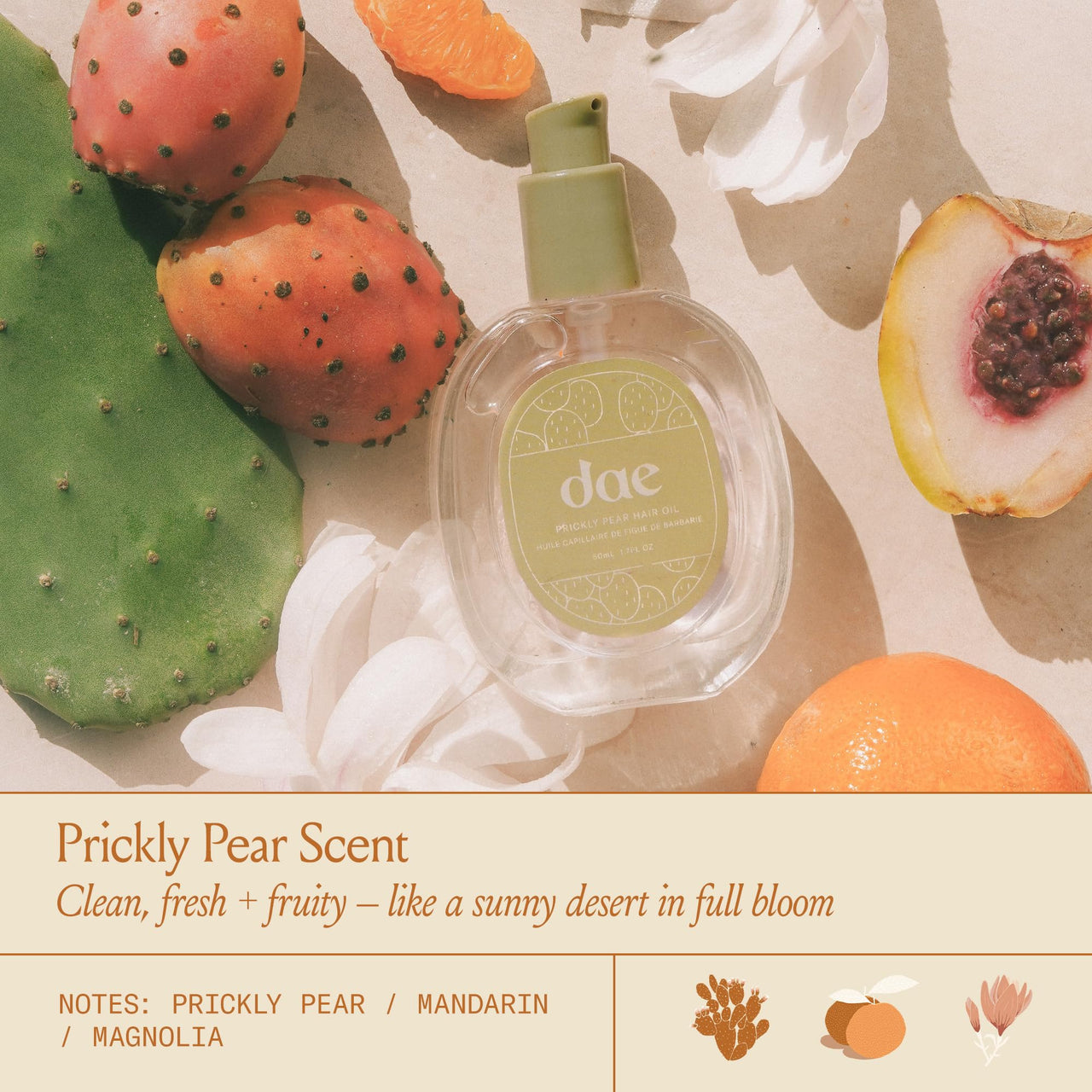 DAE Prickly Pear Hair Oil - Smooths Frizz, Hydrates, Prevents Breakage, Detangles, & Adds Shine (0.6 oz)