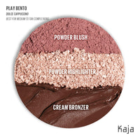 Thumbnail for KAJA 3 Colors Palette - Play Bento_Dolce Cappuccino | Powder Blusher, Highlighter, Cream Bronzer, Creamy Application, with Mango Seed Butter, Powdery Finish, Lightweight Formula, Neutral