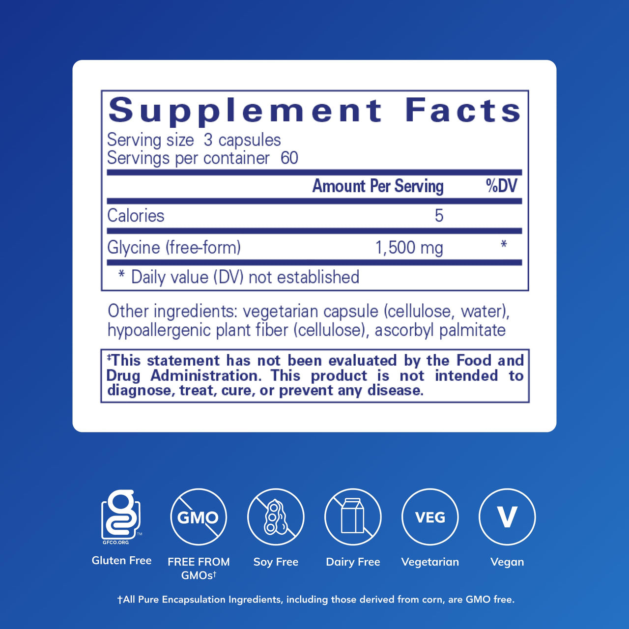Pure Encapsulations Glycine - Supports Restful Sleep & Liver Detox* - Liver Supplement - Vegan & Gluten-Free - 180 Capsules