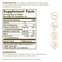 Thumbnail for Solgar Brewer's Yeast 7 ½ Grains with Vitamin B12 - 250 Tablets, Pack of 2 - Non-GMO, Vegan, Dairy Free, Kosher - 82 Total Servings