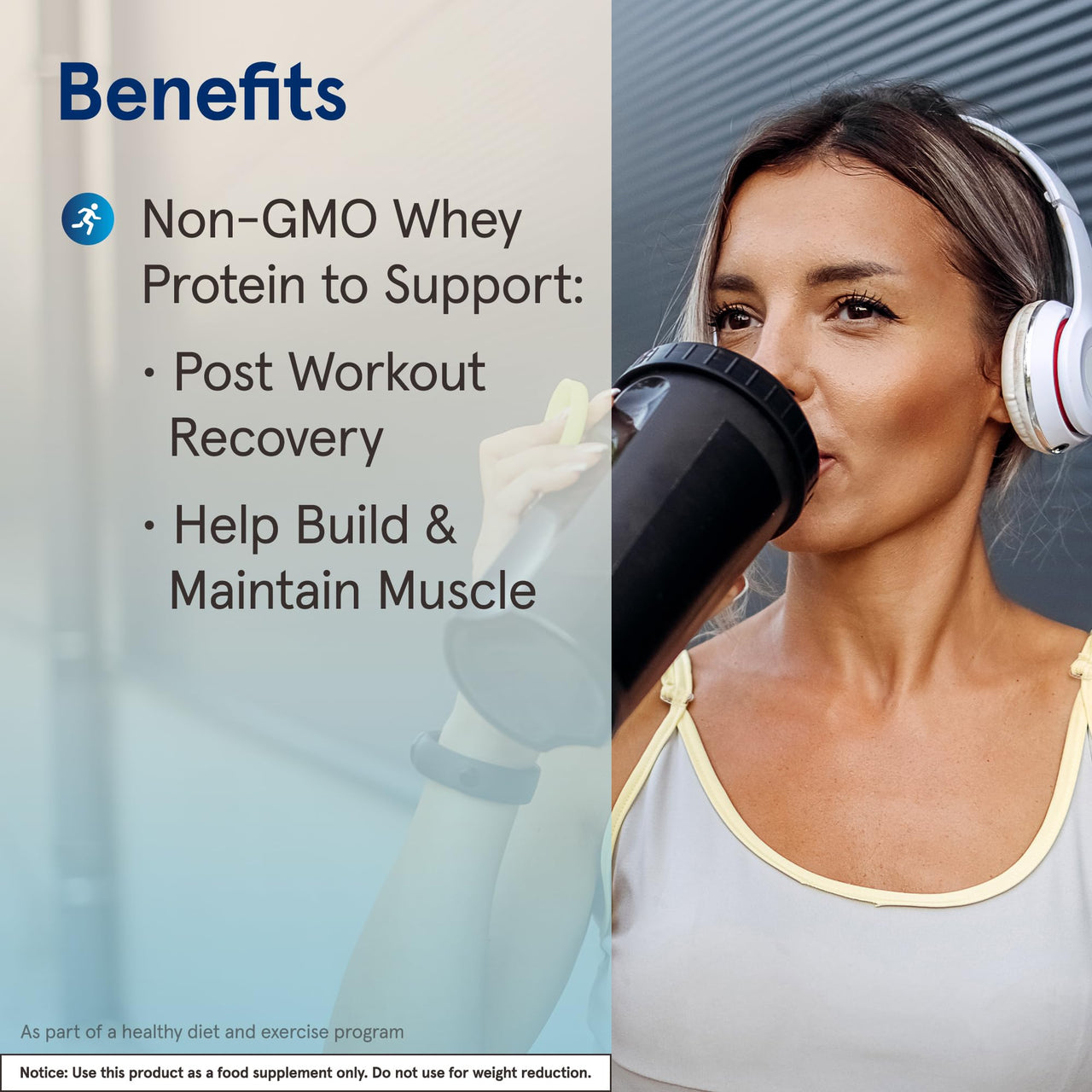 Jarrow Formulas Whey Protein with 18 g of Protein, 3.8 g of BCAAs, & Glutamine, Dietary Supplement for Muscle Function & Recovery Support, 32 oz Vanilla Flavored Powder, Approximately 36 Day Supply