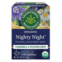 Thumbnail for Traditional Medicinals Organic, Nighty Night Tea, Chamomile & Passionflower - Herbal Sleep Aid Teas - Kosher, Non-GMO, Caffeine-Free, Compostable - 16 Tea Bags