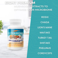 Thumbnail for Eidon Ionic Minerals SuperBiome, Mushroom Extract Supplement, Mushroom Complex Capsules with Reishi, Chaga, Lions Mane, Cordyceps, Turkey Tail, 30 Servings