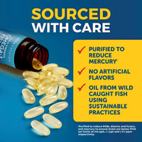 Thumbnail for Viva Naturals Triple Strength Omega 3 Fish Oil Pills – 2500 mg High-Potency Formula with 2250 mg Omega 3 Fatty Acids (Including EPA, DHA, DPA) in rTG Form for Absorption – IFOS Certified, 90 Softgels