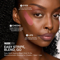 Thumbnail for Nudestix Nudies Bloom All Over Dewy Color – 3-in-1 Cream Blush Stick for Cheeks, Eyes & Lips with Built-In Brush | Sheer, Glossy Finish | Vegan, Long-Wear, Multi-Use Makeup (Bohemian Rose)