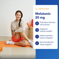 Thumbnail for Pure Encapsulations Melatonin 20 mg - Not Intended for Sleep Support - for Immune System & Healthy Cells* - 99.5% Purity Melatonin - Gluten Free & Non-GMO - 60 Capsules