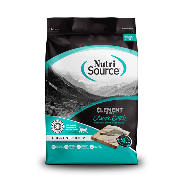 NutriSource Element Series Classic Catch Dry Cat Food, Haddock, Trout & Cod, 4LB