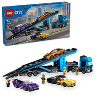 Thumbnail for LEGO City Car Transporter Truck with Sports Cars Building Toy Set - Semi Truck Toy with Carrier & Trailer for Boys & Girls, Ages 7+ - Gift Idea for Kids - 60408