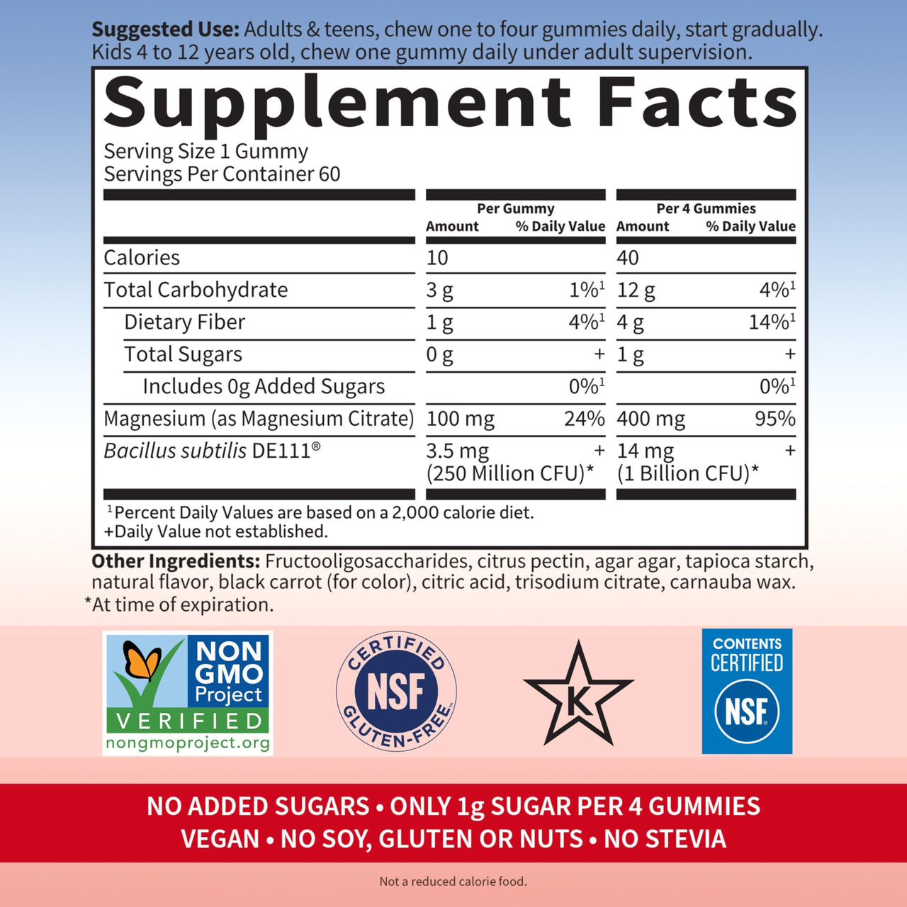 Garden of Life - Dr Formulated Magnesium Citrate Supplement with Prebiotics & Probiotics for Stress, Sleep & Recovery - Vegan, Gluten Free, Kosher, Non-GMO, No Added Sugars – 60 Raspberry Gummies