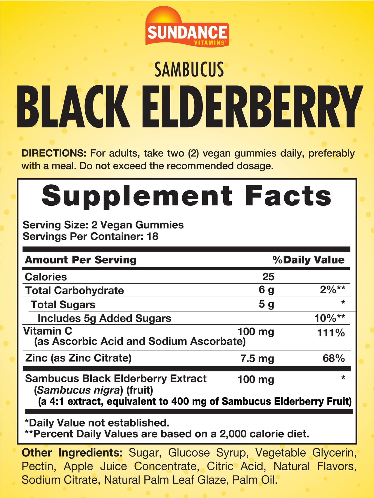 Sundance Elderberry Gummies for Adults | with Zinc & Vitamin C | Berry Flavor | Vegan, Non-GMO, and Gluten Free Supplement