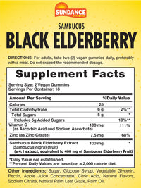 Thumbnail for Sundance Elderberry Gummies for Adults | with Zinc & Vitamin C | Berry Flavor | Vegan, Non-GMO, and Gluten Free Supplement